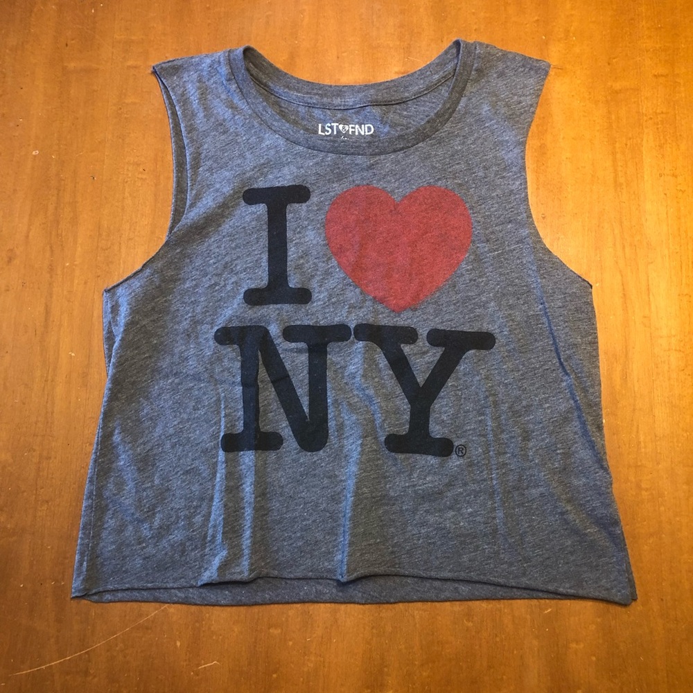 American Eagle ‘I Love New York’ Cropped Gray Tank